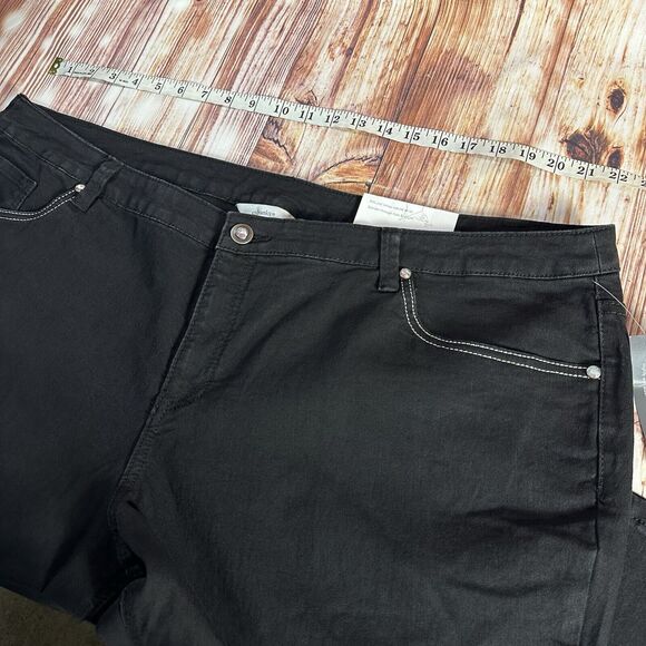 NEW CJ Banks BARELY BOOT Cut Sz 24 WP Black High Rise Jeans Denim Pants 44x28.5 - Picture 6 of 13